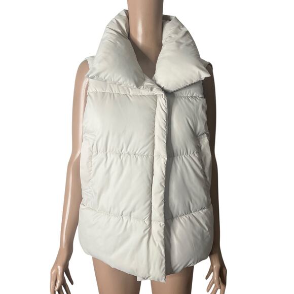 Gogg Puffer Vest Womens Small Off White Full Zip - Picture 3 of 9